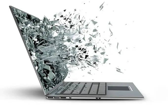 broken laptop screen